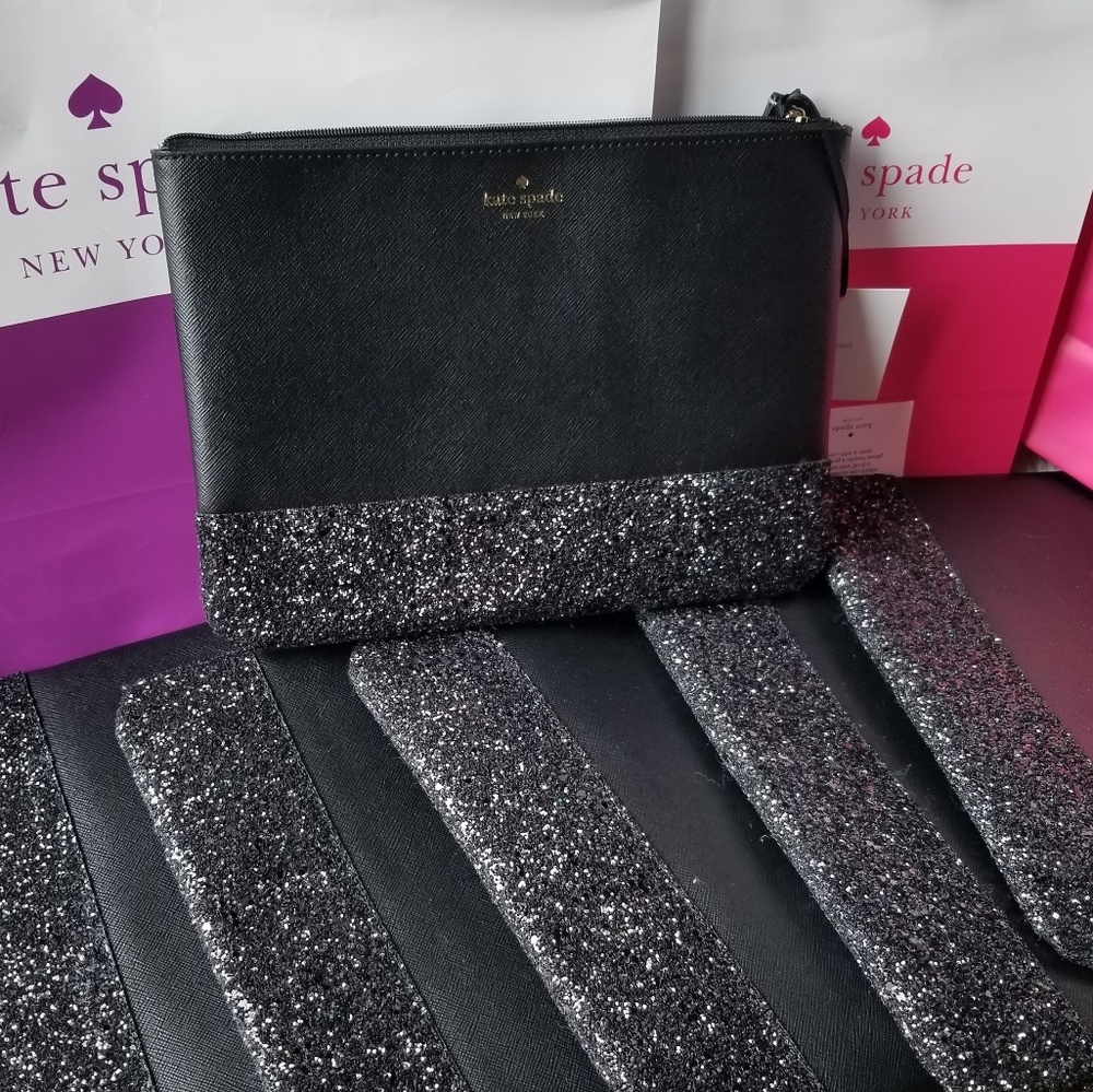 🔥LAST 1 NWT KATE SPADE GRETA COURT GLITTER CLUTCH - Picture 3 of 6
